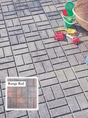 Triple H Brick Pattern Patio Slab, 40mm - Red Range