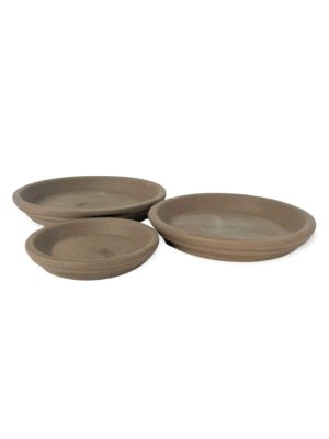 Deroma Terra Cotta Clay Saucers - Graphite