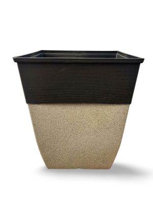 Hendrix Square Planter Black/Grey