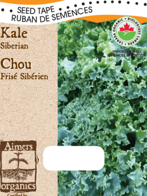 Kale Siberian Organic Seed Tape (Organic), Aimers Organic